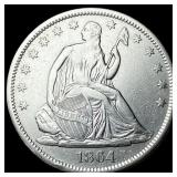 1864-S Silver Half Dollar NEARLY UNCIRCULATED