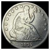 1875 Seated Liberty Half Dollar LIGHTLY CIRCULATED