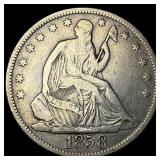1858-O Silver Half Dollar NEARLY UNCIRCULATED