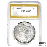 1885-O Morgan Silver Dollar PGA MS67