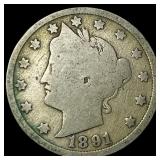 1891 Liberty Head Nickel NICELY CIRCULATED