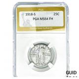 1918-S Standing Liberty Quarter PGA MS64 FH