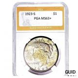 1923-S Silver Peace Dollar PGA MS63+