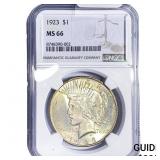1923 Silver Peace Dollar NGC MS66