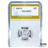 1943-S Mercury Silver Dime PGA MS67