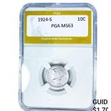 1924-S Mercury Silver Dime PGA MS63