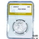 1939-D Walking Liberty Half Dollar PGA MS66