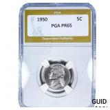 1950 Jefferson Nickel PGA PR65