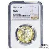 1945-D Walking Liberty Half Dollar NGC MS63