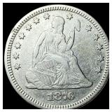 1876 Seated Liberty Quarter NEARLY UNCIRCULATED