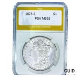 1878-S Morgan Silver Dollar PGA MS65