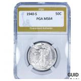 1940-S Walking Liberty Half Dollar PGA MS64
