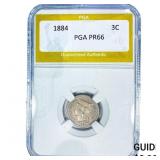 1884 Nickel Three Cent PGA PR66
