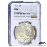 1923 Silver Peace Dollar NGC MS63