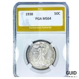 1938 Walking Liberty Half Dollar PGA MS64