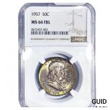 1957 Franklin Half Dollar NGC MS66 FBL
