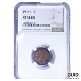 1931-S Wheat Cent NGC XF45 BN