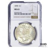 1890 Morgan Silver Dollar NGC MS63