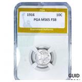 1916 Mercury Silver Dime PGA MS65 FSB