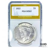 1922 Silver Peace Dollar PGA MS62