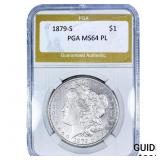 1879-S Morgan Silver Dollar PGA MS64 PL