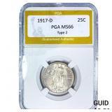 1917-D Standing Liberty Quarter PGA MS66 Type 2