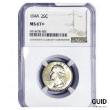 1944 Washington Silver Quarter NGC MS67+