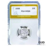 1938 Mercury Silver Dime PGA MS66