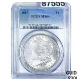 1887 Morgan Silver Dollar PCGS MS64