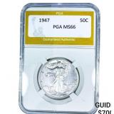1947 Walking Liberty Half Dollar PGA MS66