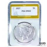 1927 Silver Peace Dollar PGA MS62