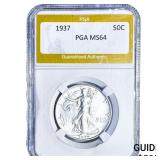 1937 Walking Liberty Half Dollar PGA MS64