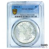 1921-S Morgan Silver Dollar PCGS MS63