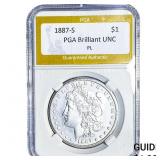 1887-S Morgan Silver Dollar PGA Brilliant UNC PL