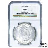 1902-O Morgan Silver Dollar NGC MS64