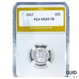 1917 Mercury Silver Dime PGA MS65 FB