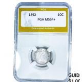 1892 Barber Dime PGA MS64+