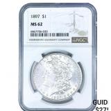 1897 Morgan Silver Dollar NGC MS62