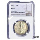 1943-S Walking Liberty Half Dollar NGC MS65