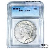 1928-S Silver Peace Dollar ICG AU58