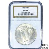 1923 Silver Peace Dollar NGC MS64