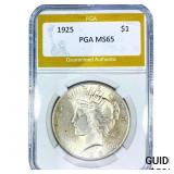 1925 Silver Peace Dollar PGA MS65