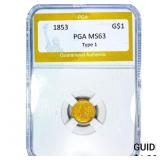 1853 Rare Gold Dollar PGA MS63