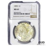 1890 Morgan Silver Dollar NGC MS63