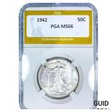 1942 Walking Liberty Half Dollar PGA MS66