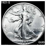 1921-S Walking Liberty Half Dollar NEARLY UNCIRCUL
