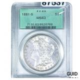 1881-S Morgan Silver Dollar PCGS MS63