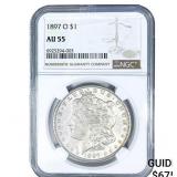 1897-O Morgan Silver Dollar NGC AU55