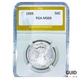 1939 Walking Liberty Half Dollar PGA MS66
