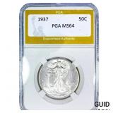 1937 Walking Liberty Half Dollar PGA MS64